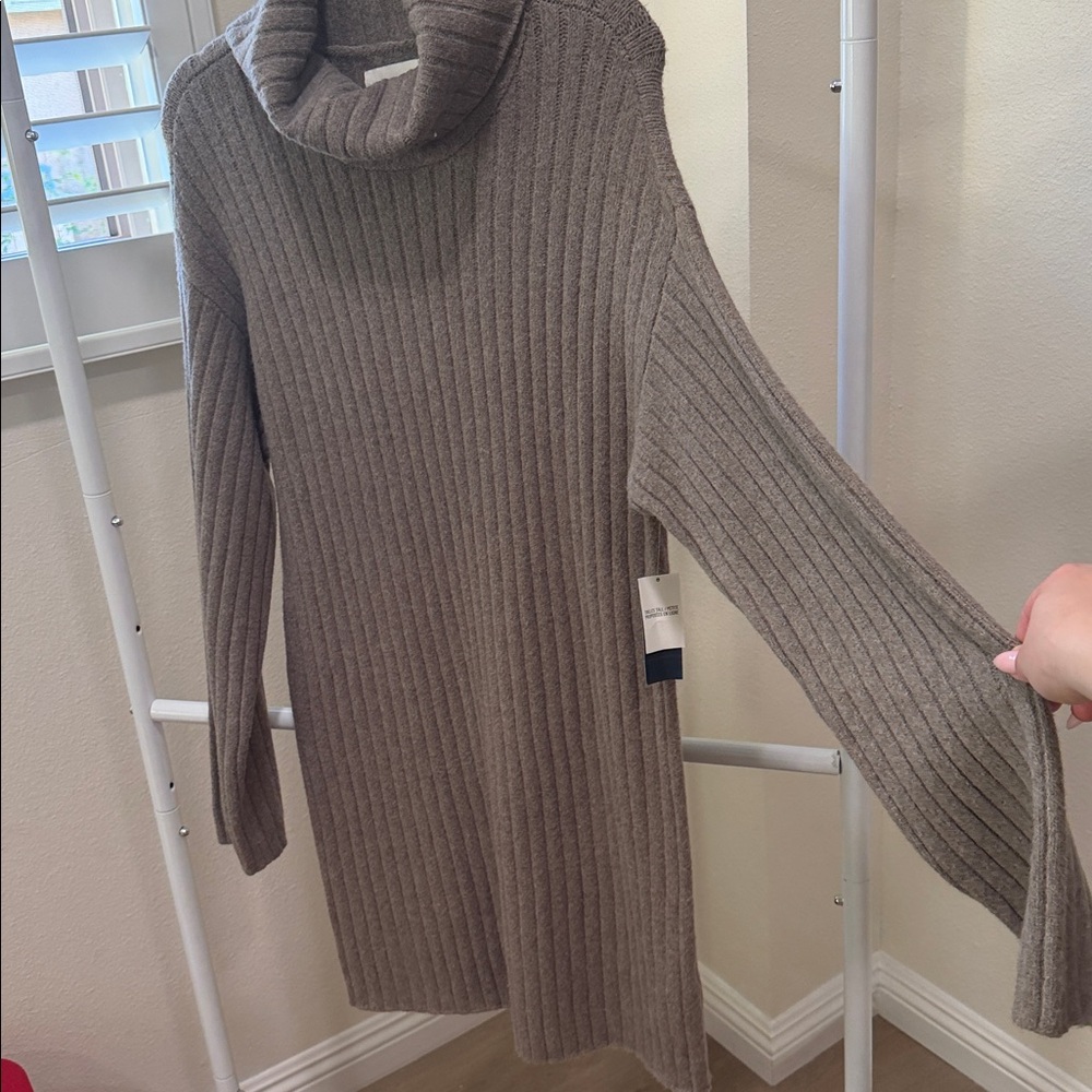 Abercrombie Ribbed Turtleneck sweater dress - Brown - Picture 3 of 3